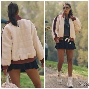NWT Free People Fleecy Sherpa Scrunchy Pippa Jacket Bamboo Combo XS